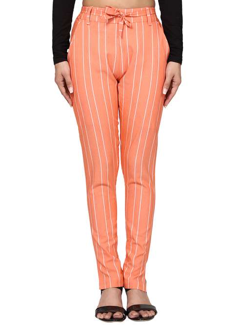 women mid rise striped cigarette pant - 18389614 -  Standard Image - 0