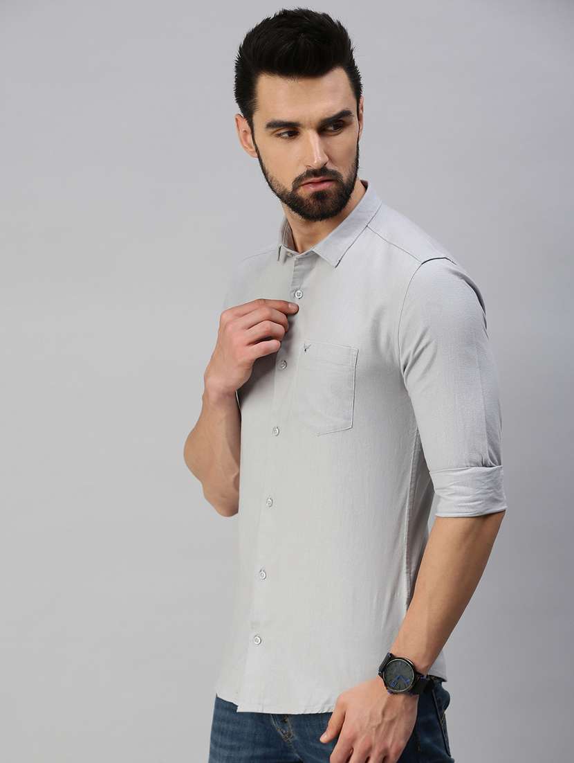 mens solid casual shirt - 18389646 -  Standard Image - 1