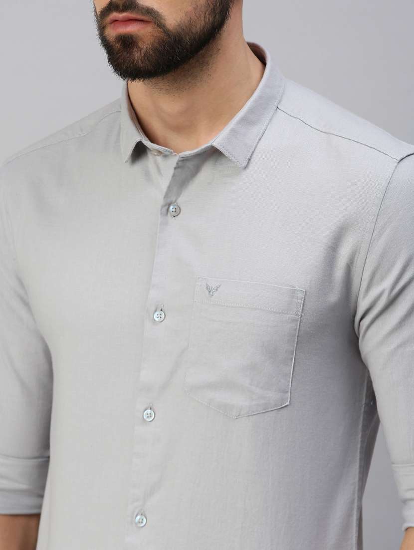 mens solid casual shirt - 18389646 -  Standard Image - 4
