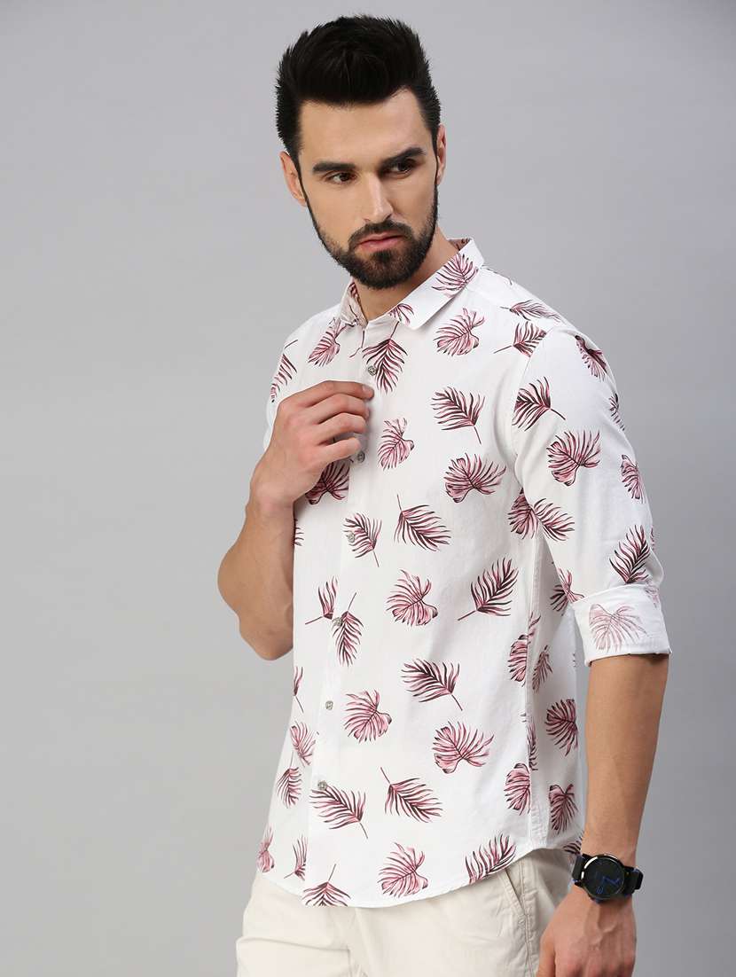 mens leaf print casual shirt - 18389652 -  Standard Image - 1