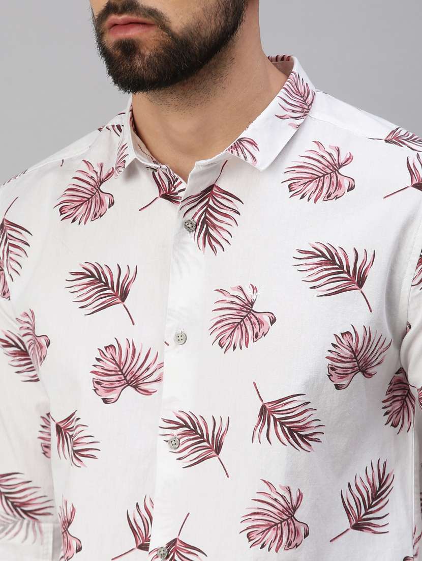 mens leaf print casual shirt - 18389652 -  Standard Image - 4