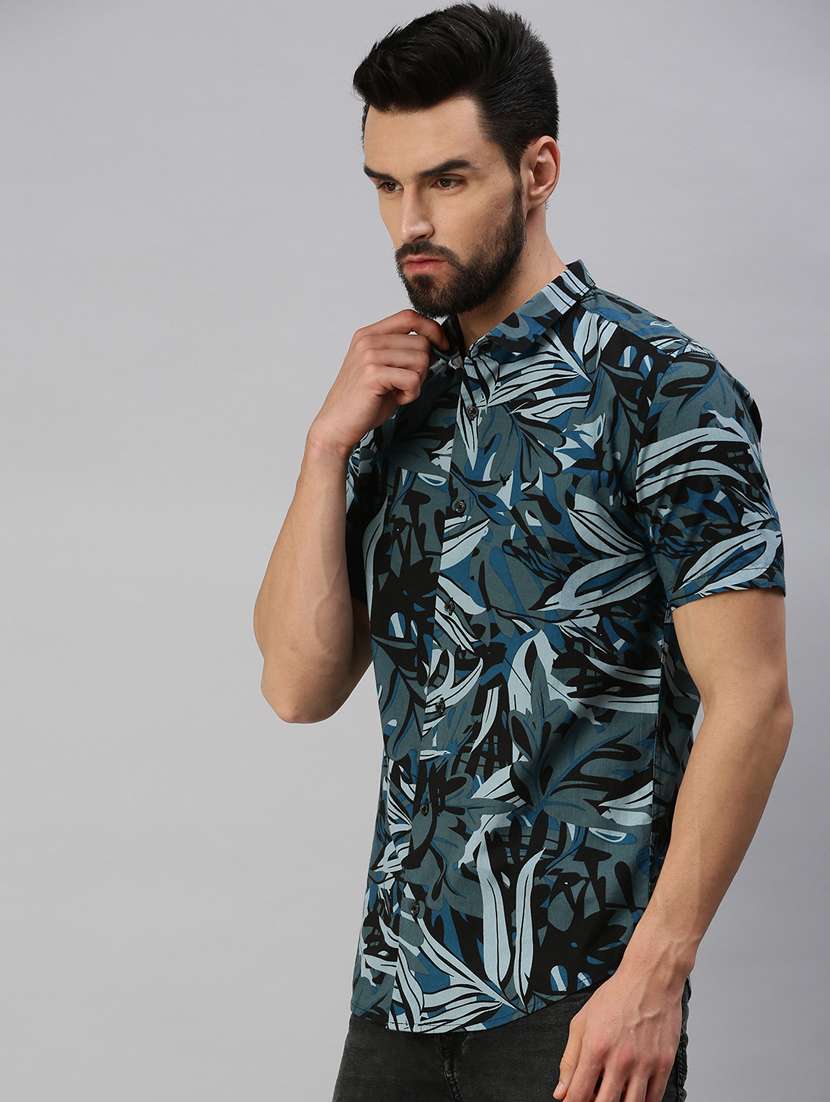 mens leaf print casual shirt - 18389688 -  Standard Image - 1