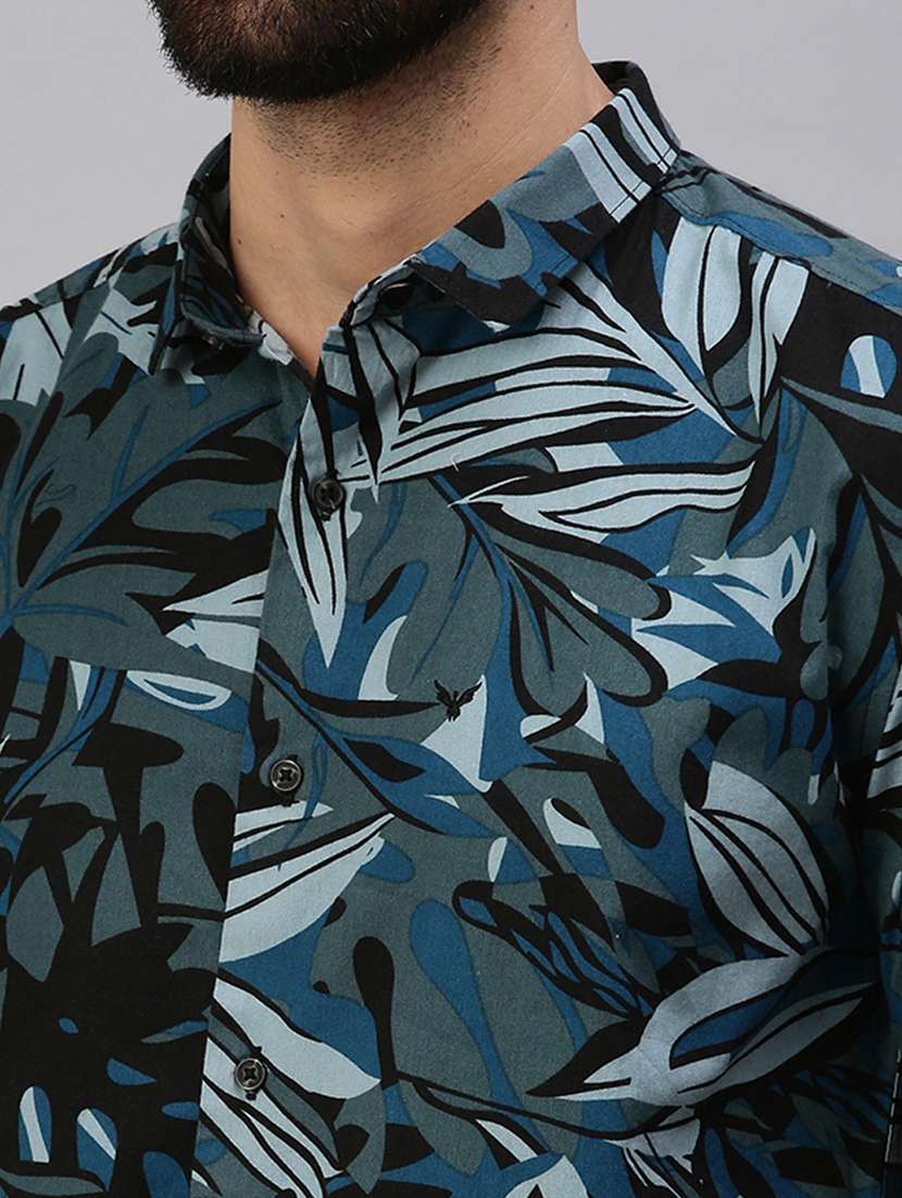 mens leaf print casual shirt - 18389688 -  Standard Image - 4