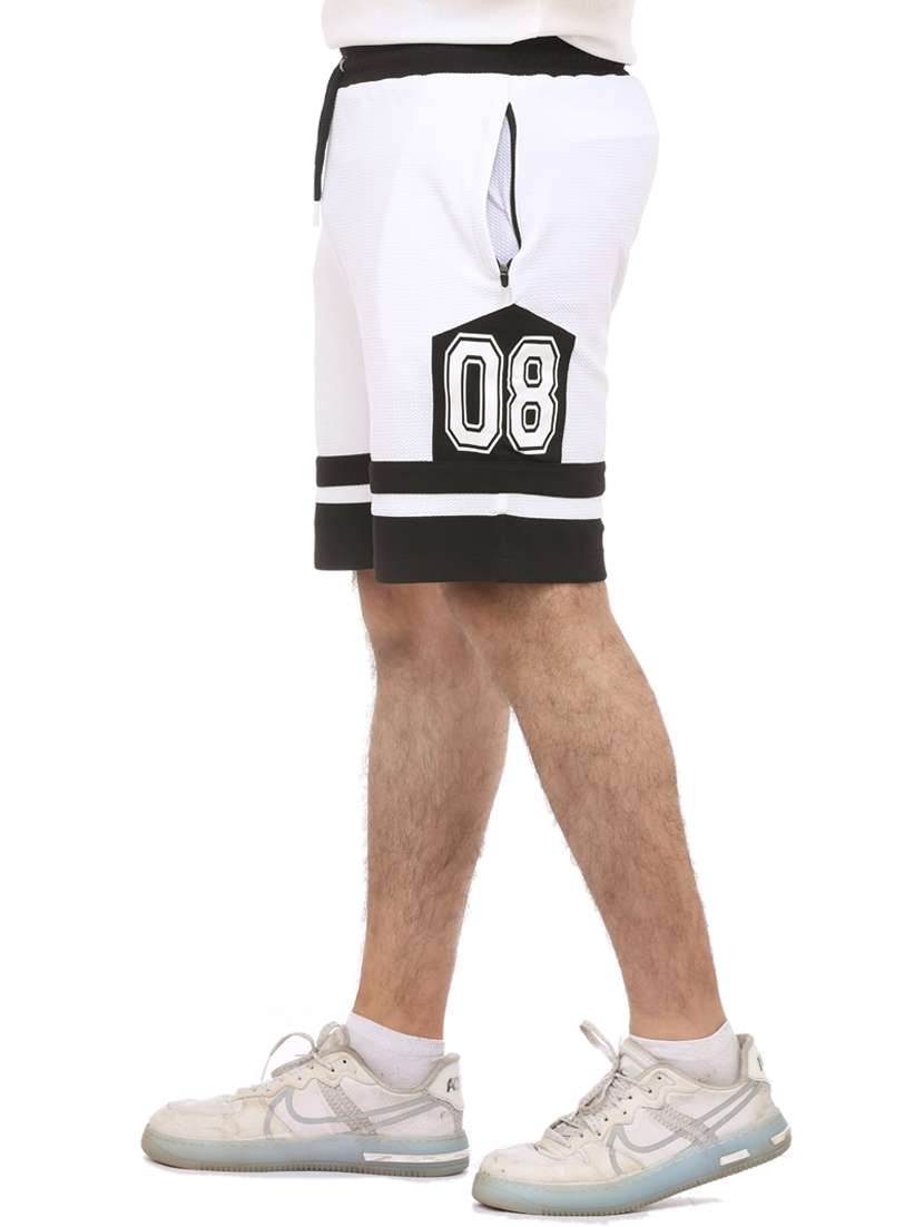 white color-blocked short - 18389898 -  Standard Image - 1