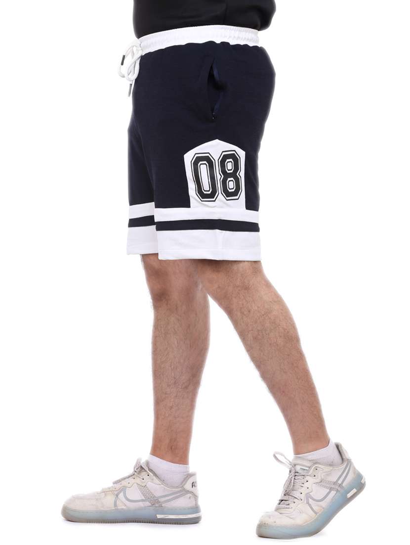 navy blue color-blocked short - 18389899 -  Standard Image - 1