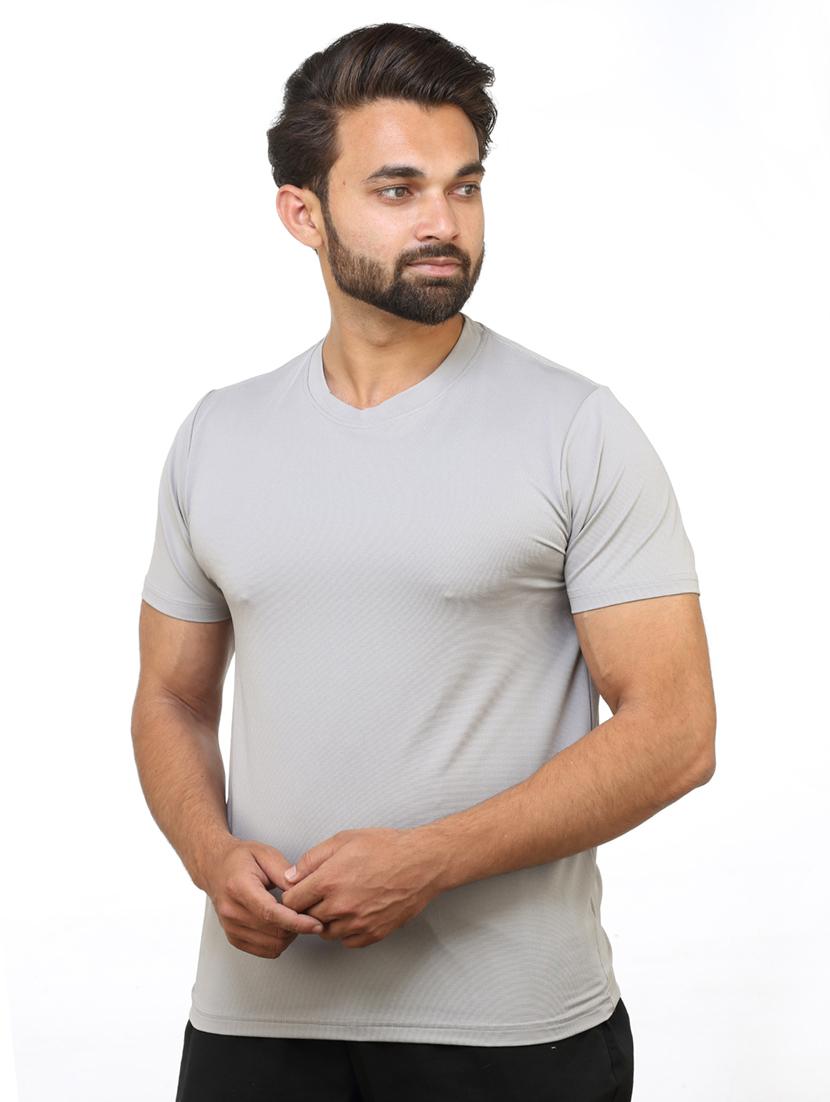 grey solid t-shirt - 18390005 -  Standard Image - 1