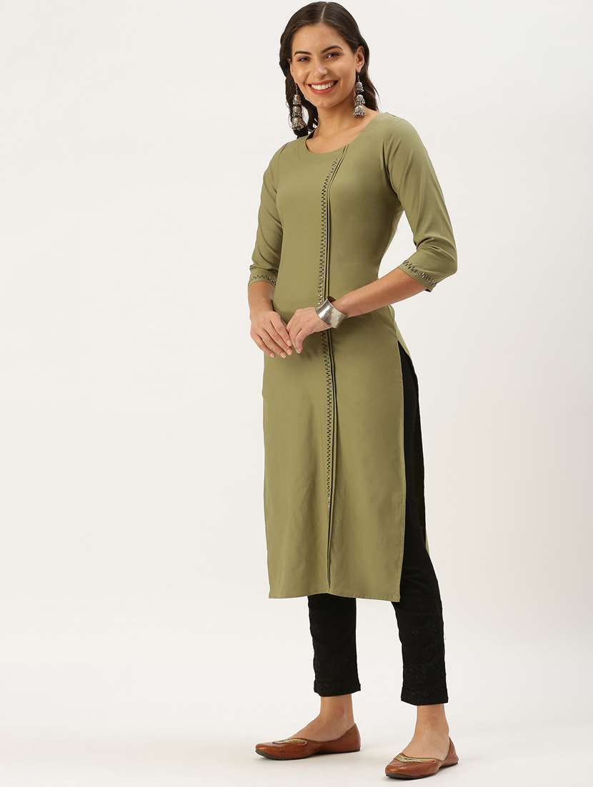 women's straight kurta - 18390170 -  Standard Image - 1