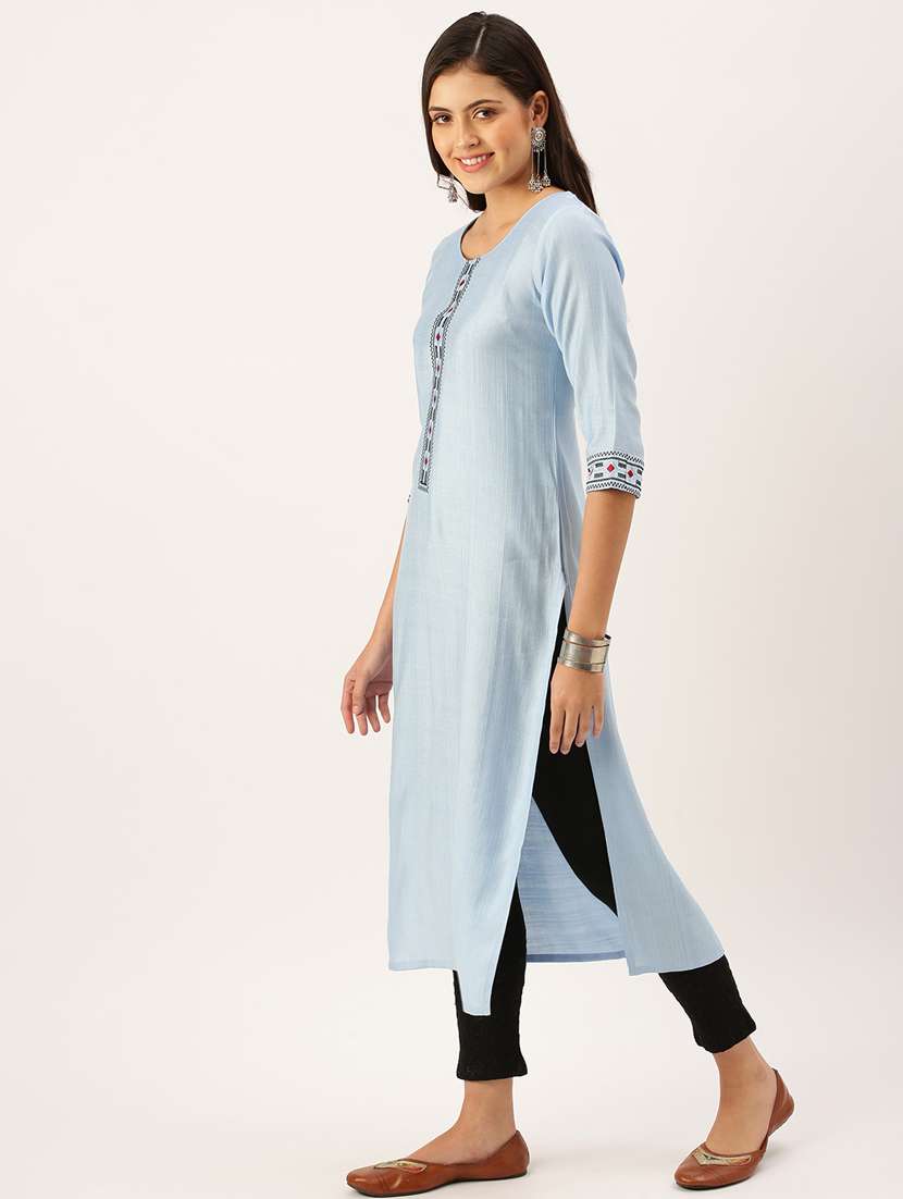 women's straight kurta - 18390189 -  Standard Image - 1