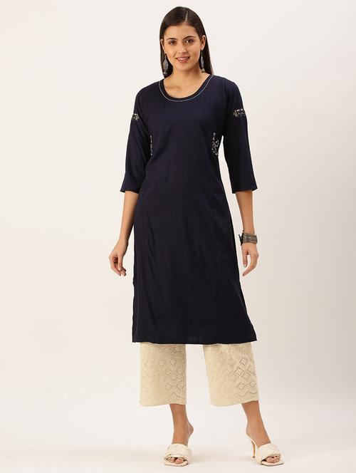 women's straight kurta - 18390204 - Standard Image - 0