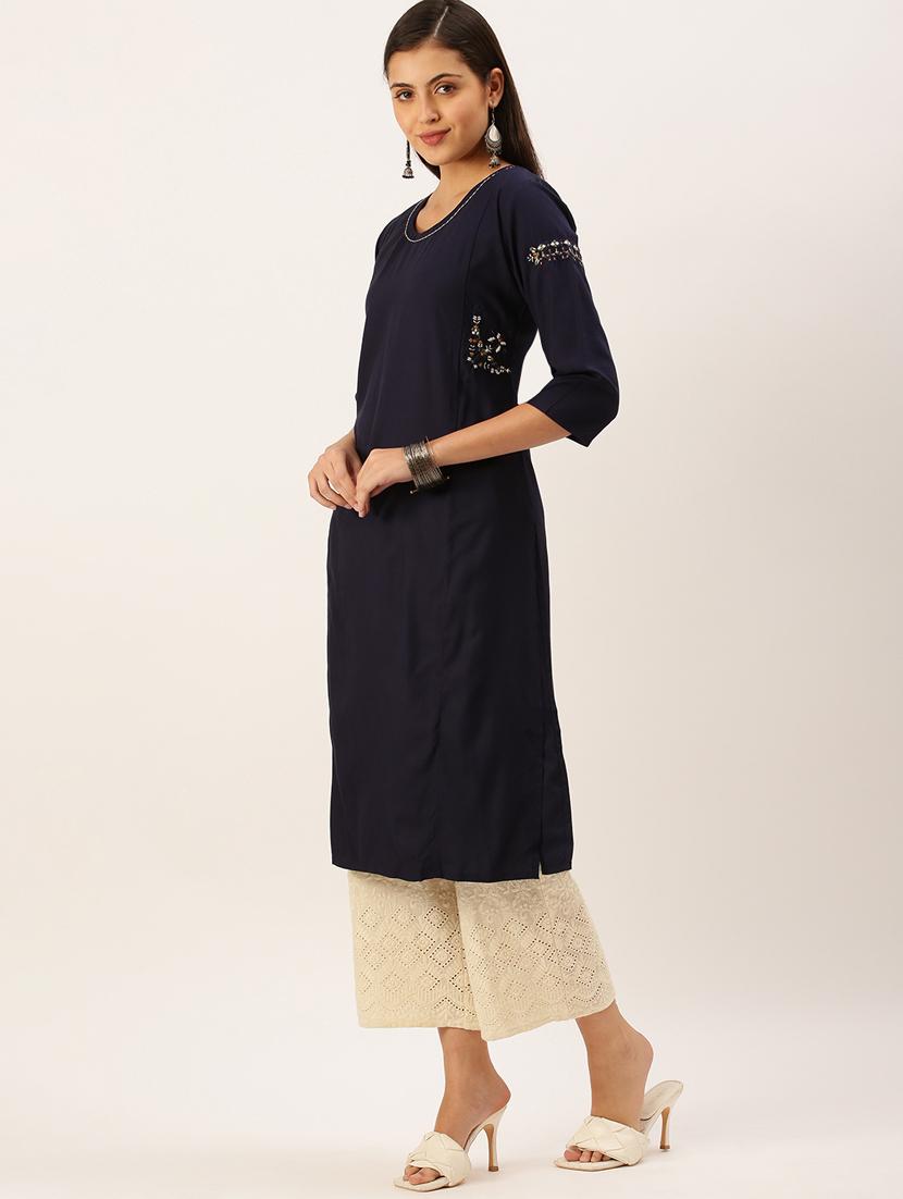 women's straight kurta - 18390204 - Standard Image - 1