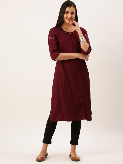 women's straight kurta - 18390205 - Standard Image - 0