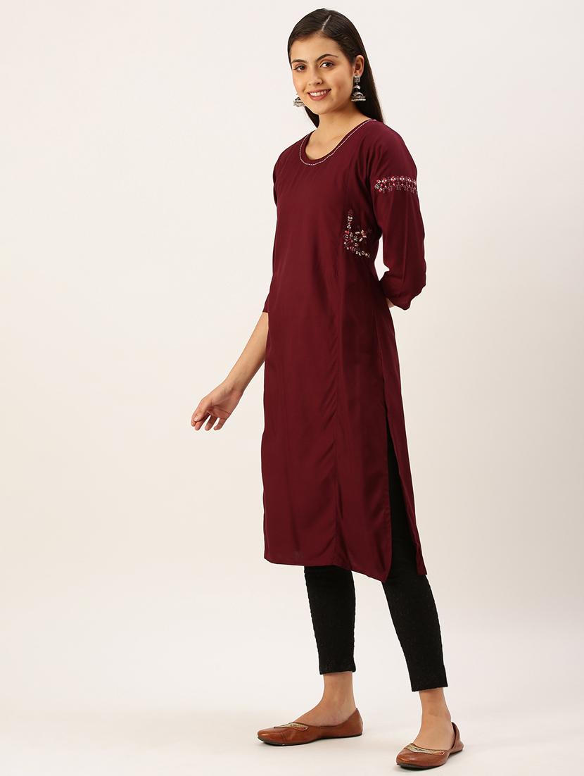 women's straight kurta - 18390205 - Standard Image - 1