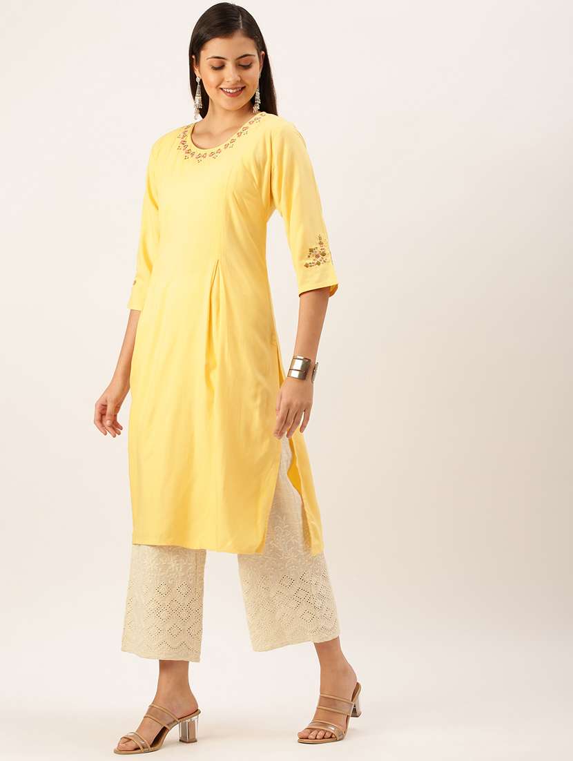 women's straight kurta - 18390216 -  Standard Image - 1