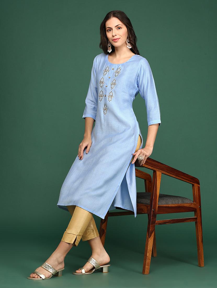women's straight kurta - 18390225 -  Standard Image - 1