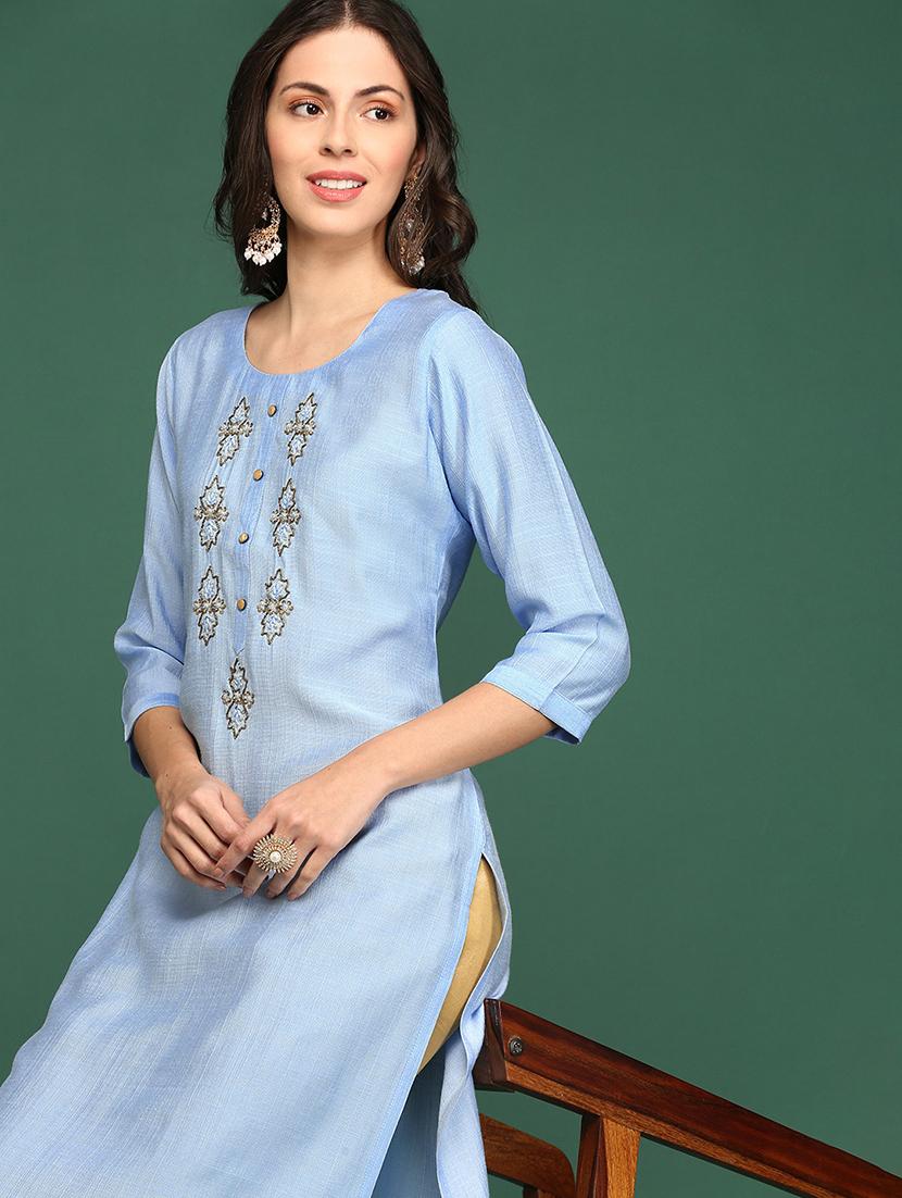 women's straight kurta - 18390225 - Standard Image - 4