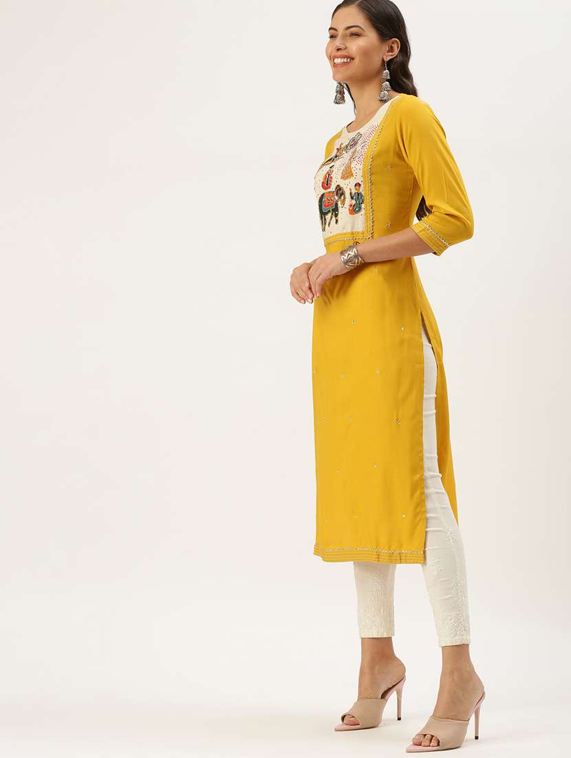 women's straight kurta - 18390235 -  Standard Image - 1