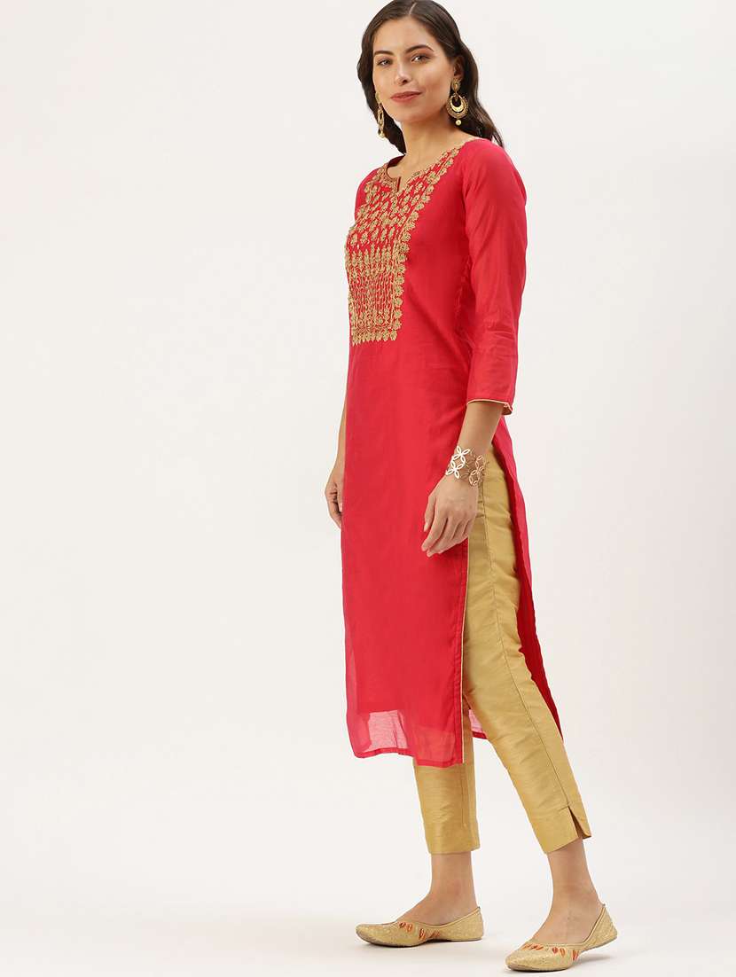 women's straight kurta - 18390236 - Standard Image - 1
