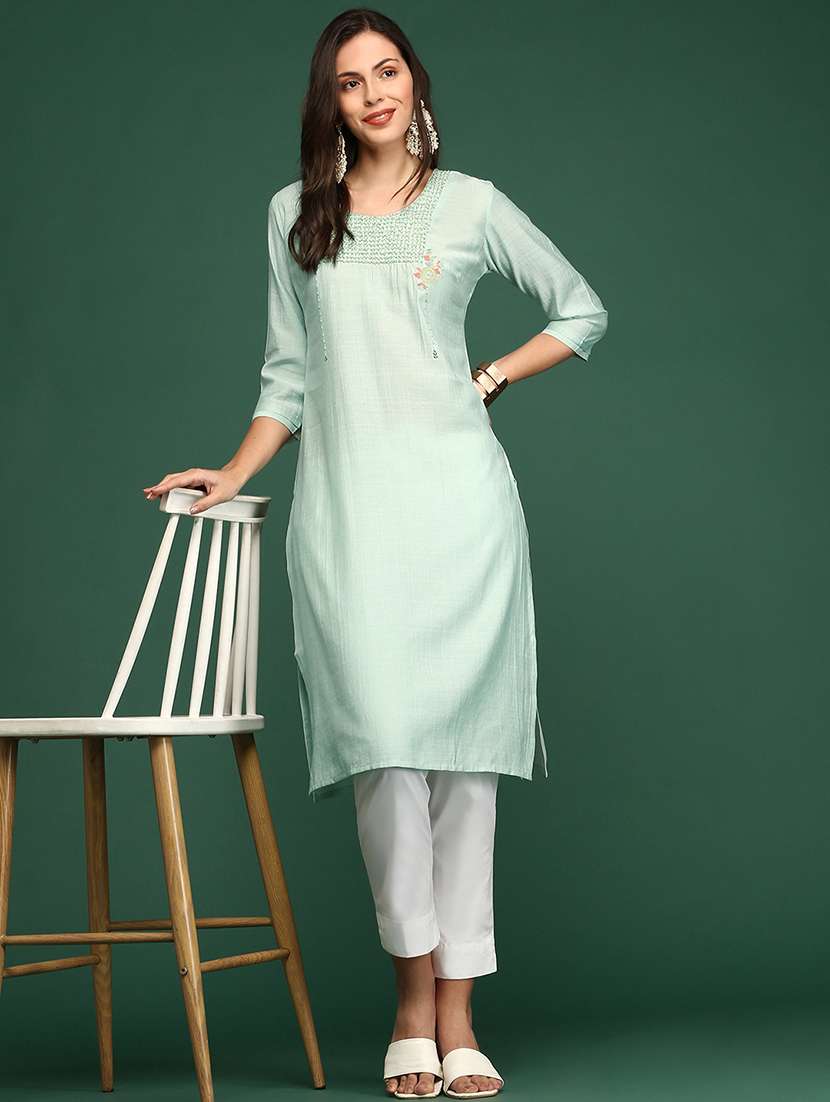 women's straight kurta - 18390238 -  Standard Image - 1