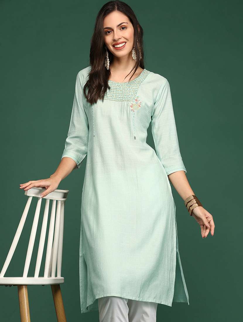 women's straight kurta - 18390238 -  Standard Image - 4