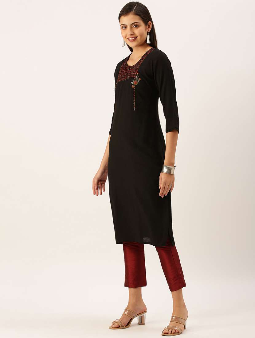 women's straight kurta - 18390243 -  Standard Image - 1