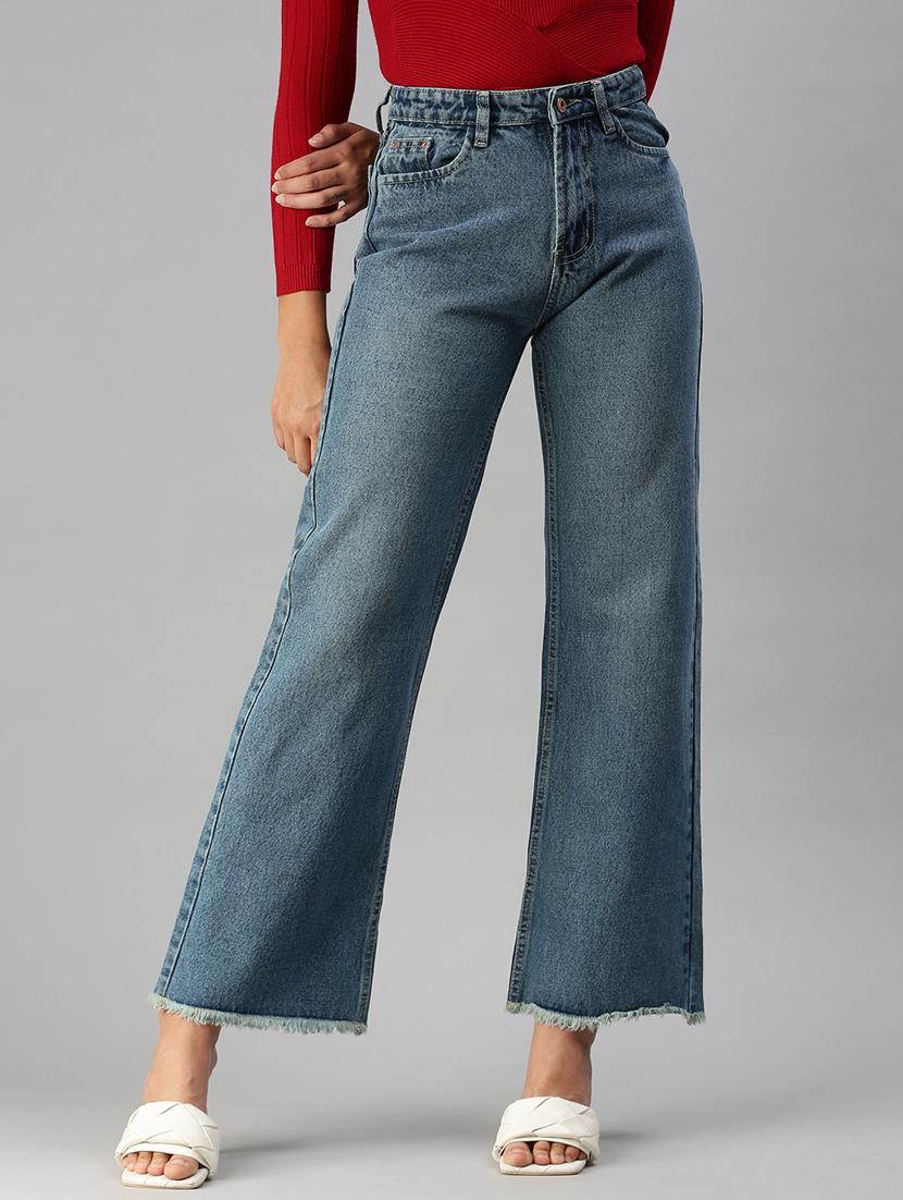 women's plain wide leg jeans - 18390282 - Zoom Image - 0