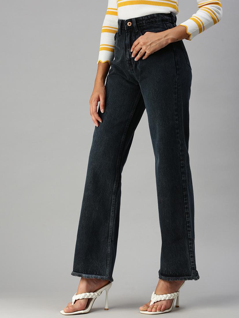 women's plain wide leg jeans - 18390284 - Standard Image - 1