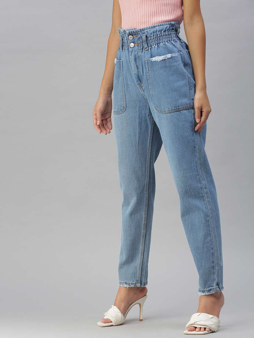 high rise stone wash jean - 18390293 -  Standard Image - 1