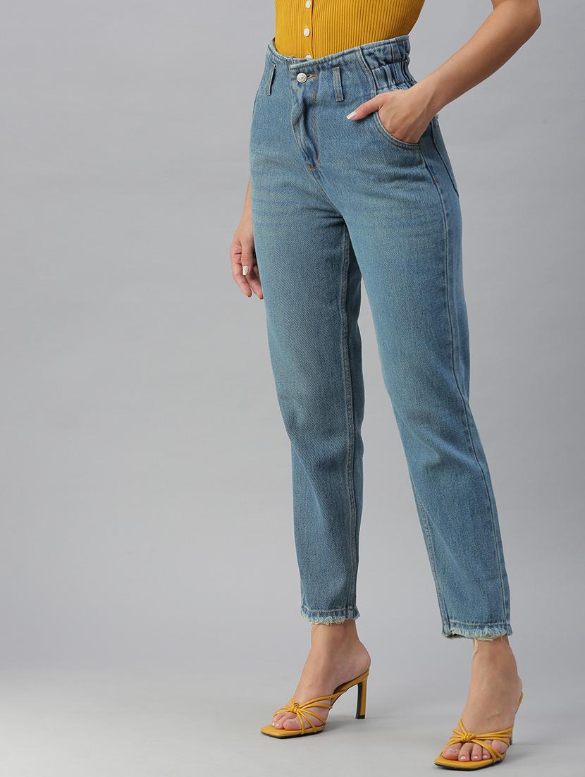 high rise stone wash jean - 18390309 - Standard Image - 1