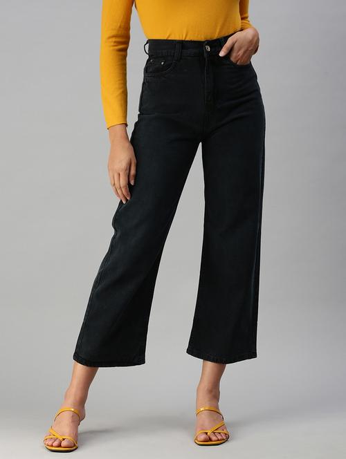 women's plain straight fit jeans - 18390314 - Standard Image - 0