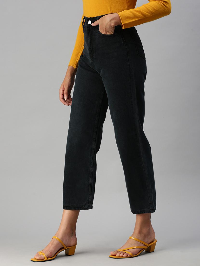 women's plain straight fit jeans - 18390314 - Standard Image - 1