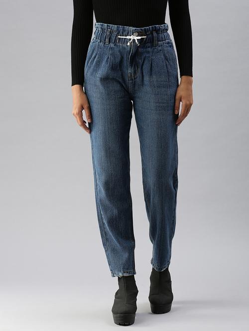 women's plain slouchy jeans - 18390323 - Standard Image - 0