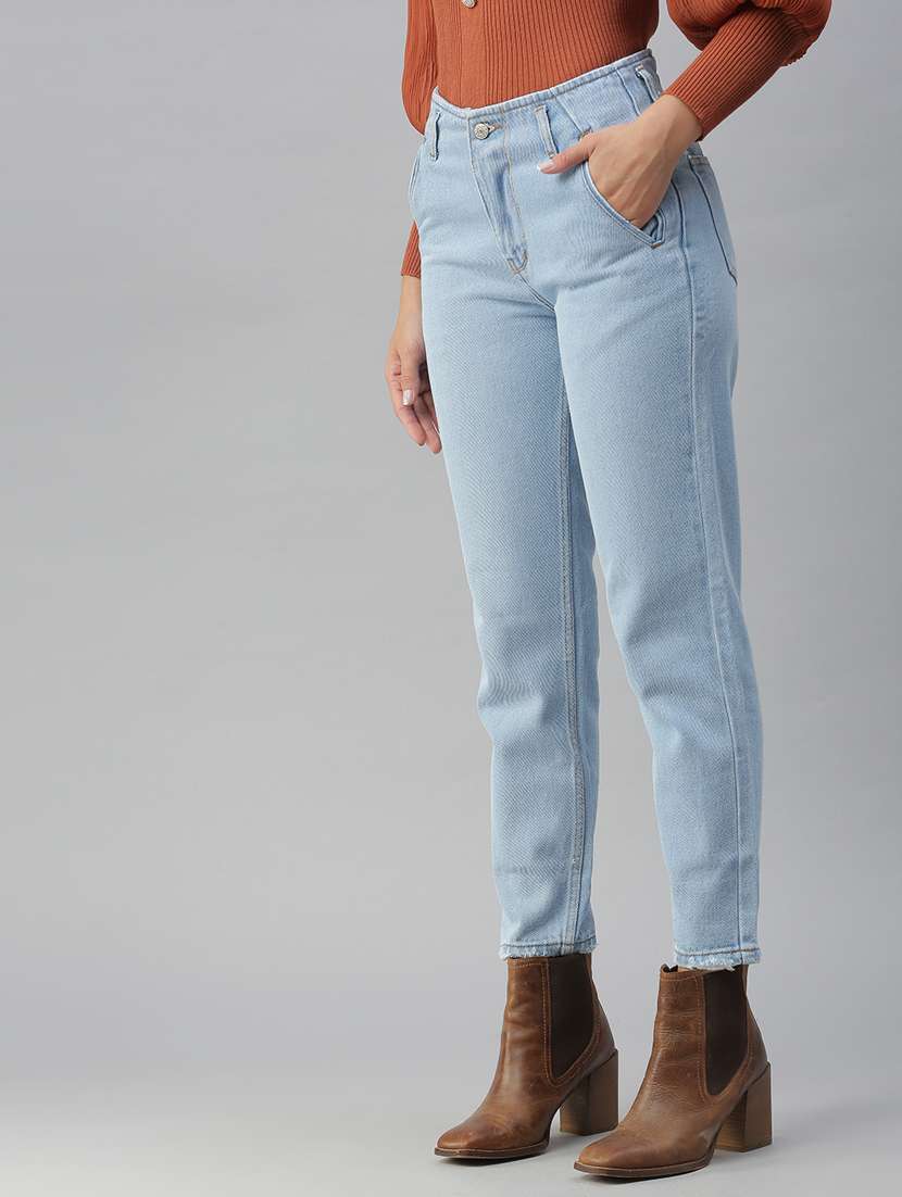 women's plain mom fit jeans - 18390325 -  Standard Image - 1