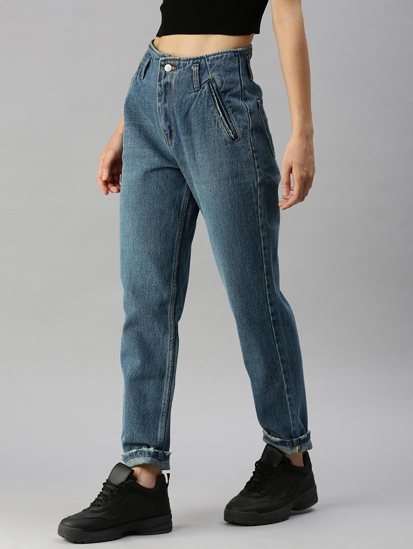 women's plain mom fit jeans - 18390326 - Standard Image - 1