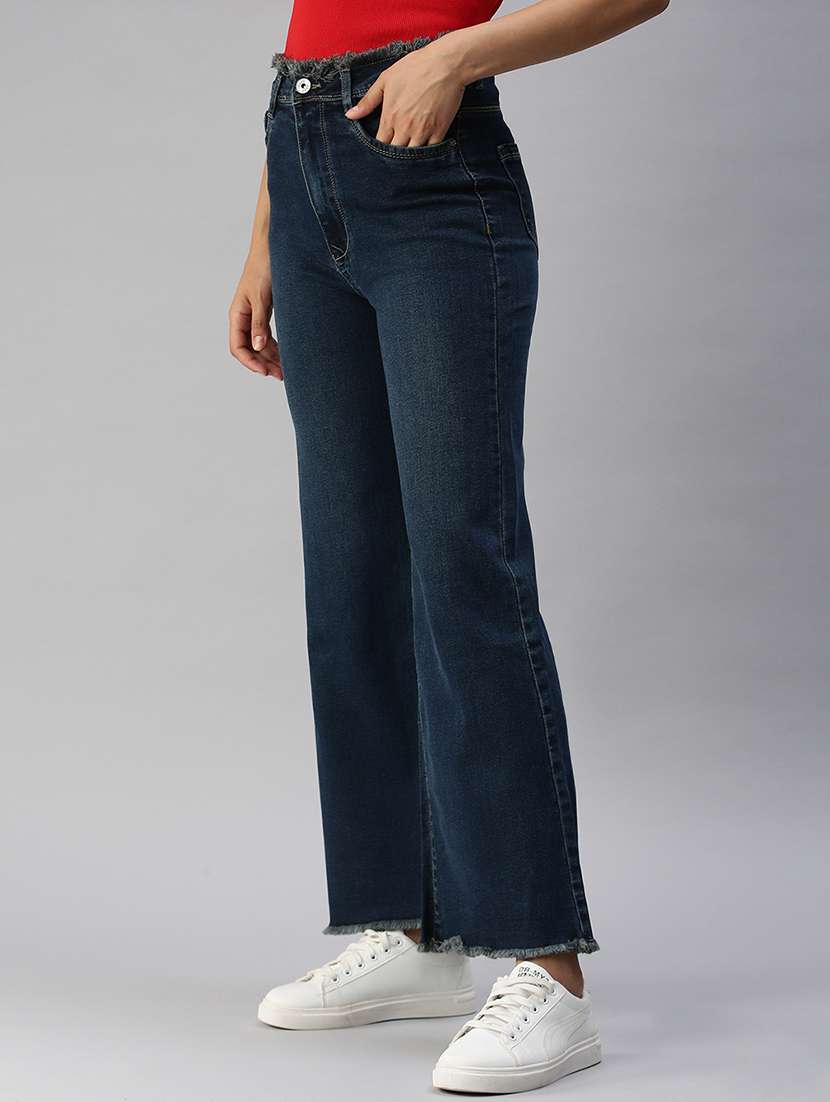 women's plain wide leg jeans - 18390337 -  Standard Image - 1