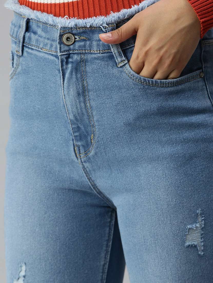 women's distress bootcut fit jeans - 18390338 -  Standard Image - 4