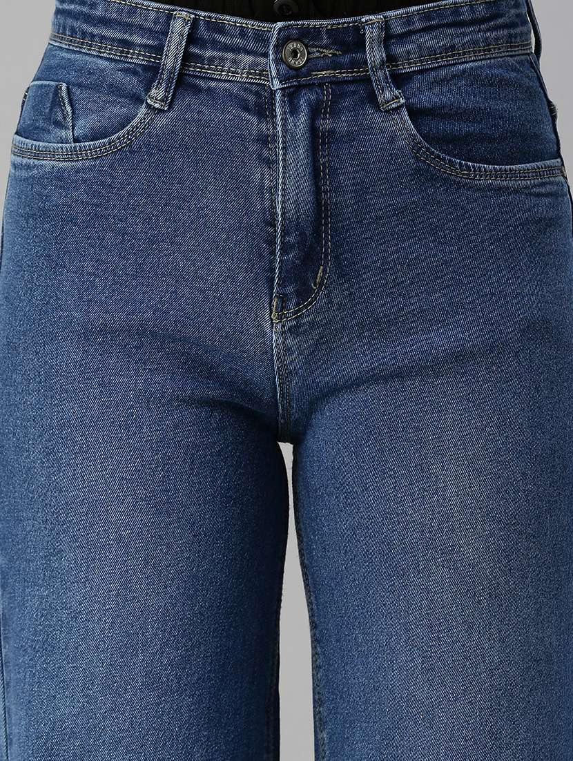 women's plain straight fit jeans - 18390341 - Standard Image - 4