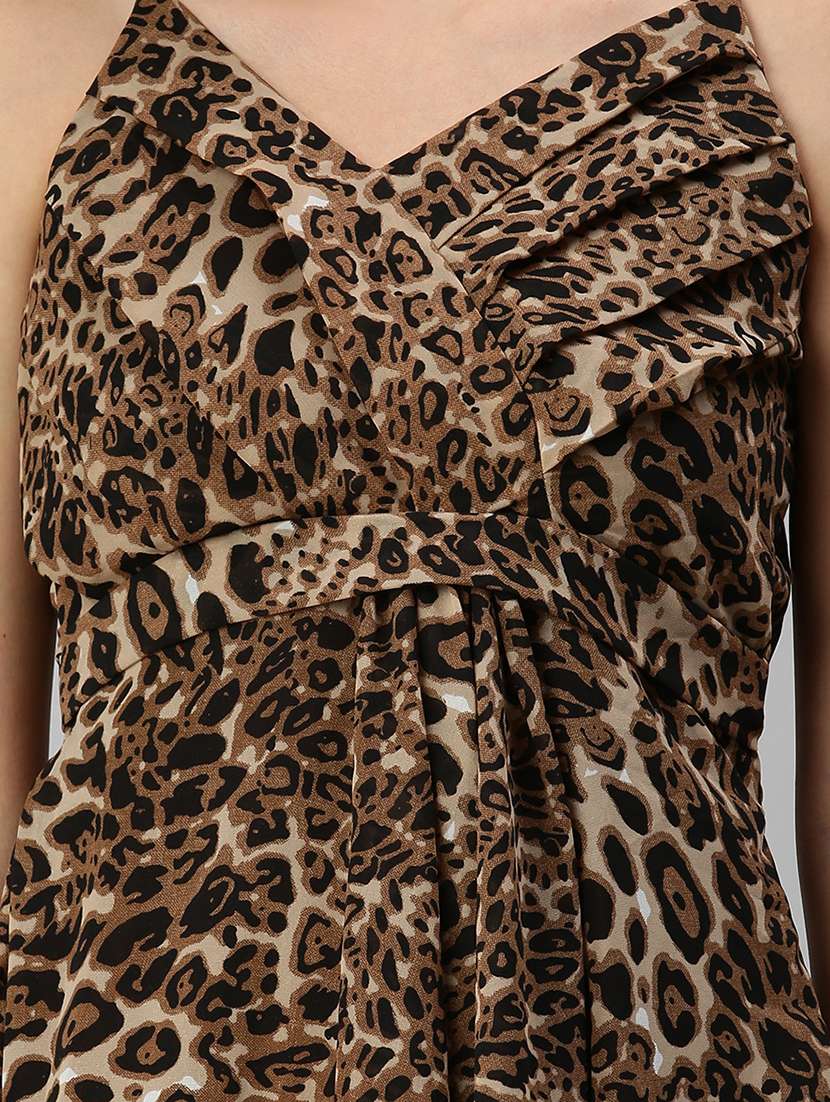 sleeveless printed fit & flare dress - 18390445 -  Standard Image - 4