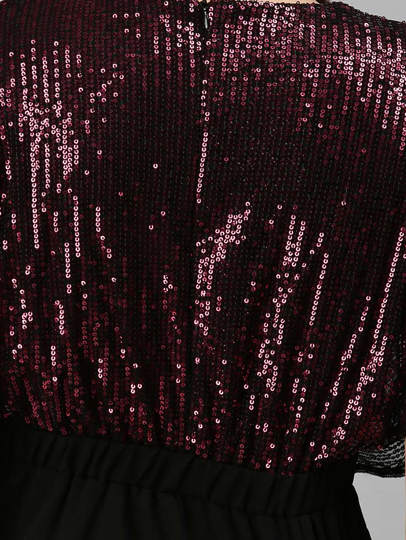 women's ruffle foil print dress - 18390456 -  Standard Image - 4