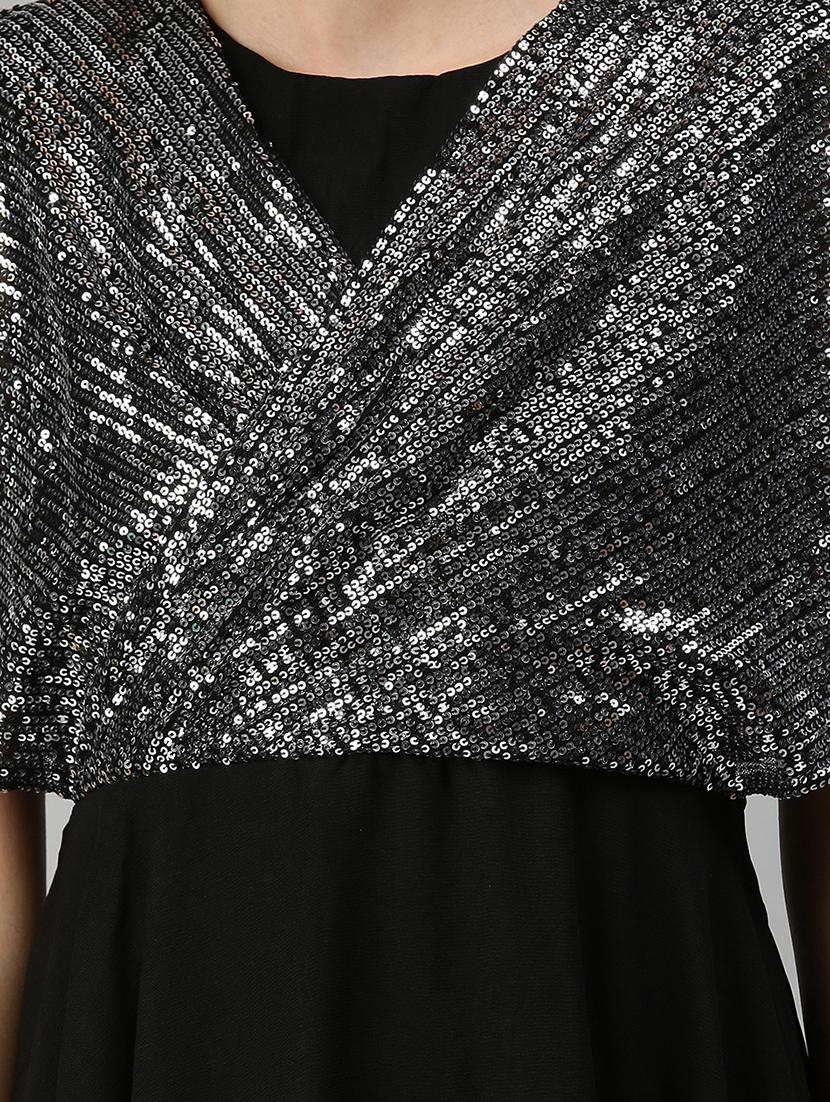 women's fit & flare self design dress - 18390458 - Standard Image - 4