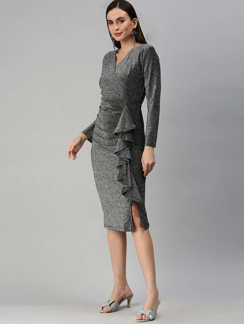 v-neck embellished bodycon dress - 18390461 -  Standard Image - 1