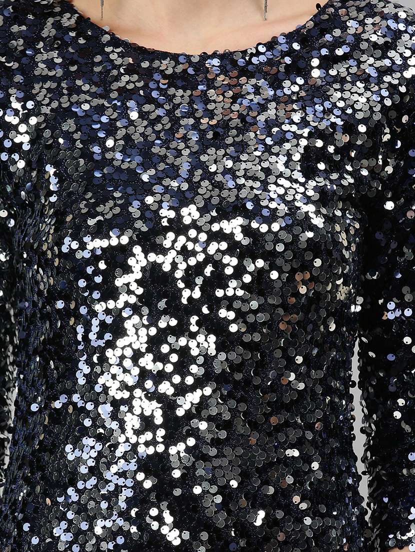 long sleeved sequin sheath dress - 18390465 -  Standard Image - 4