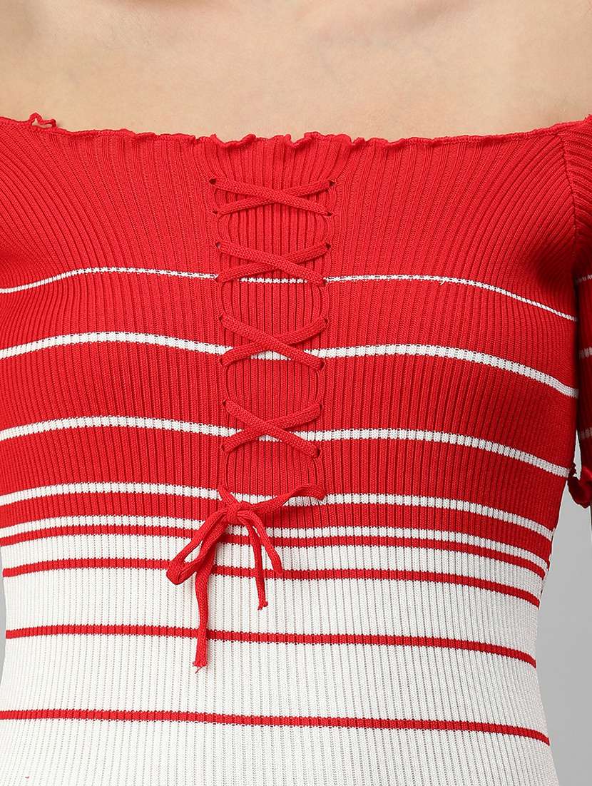 short sleeved striped bodycon dress - 18390467 -  Standard Image - 4