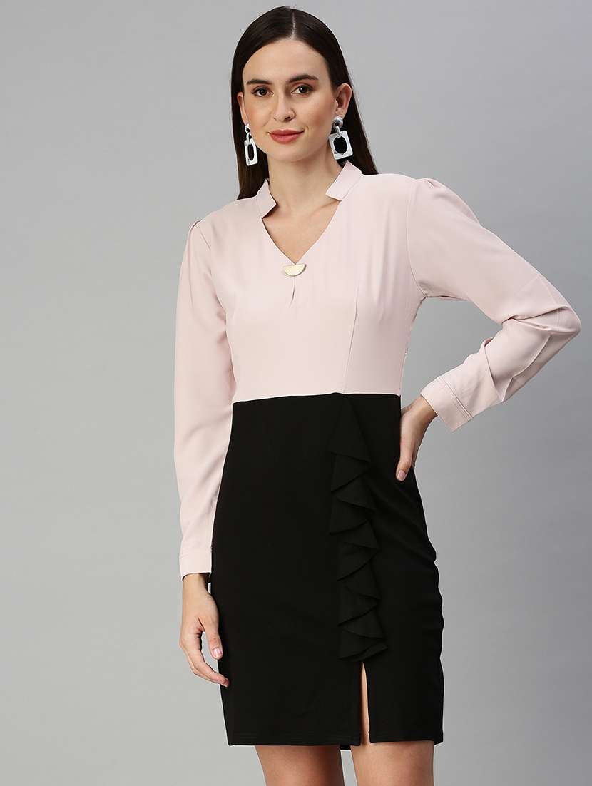 women's shift solid dress