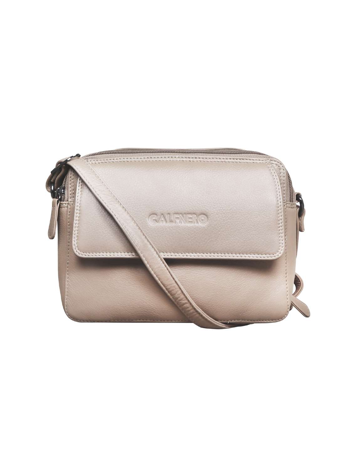 beige solid regular sling bag - 18390554 - Zoom Image - 0