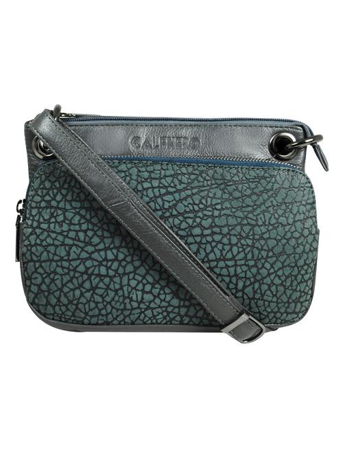 grey textured regular sling bag - 18390583 - Standard Image - 0