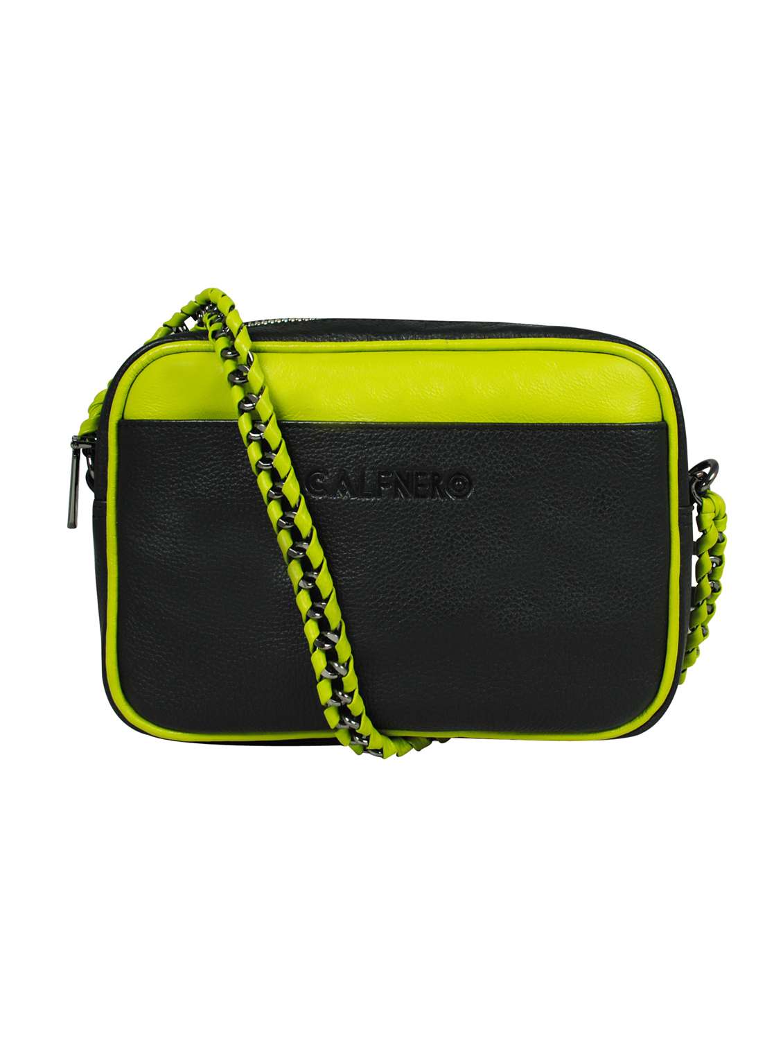 black color block regular sling bag