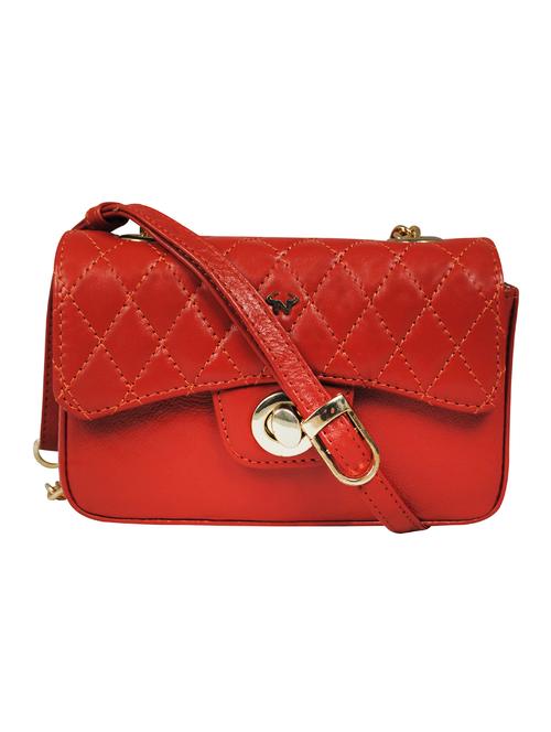 orange textured regular sling bag - 18390598 - Standard Image - 0