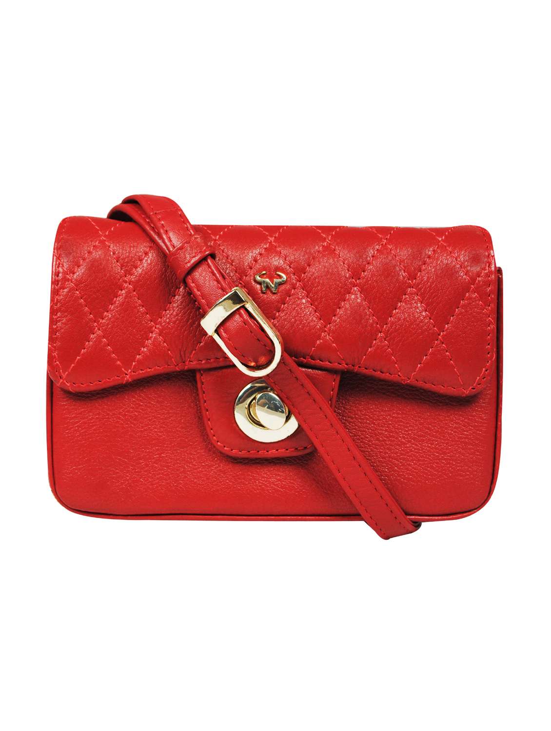 red textured regular sling bag