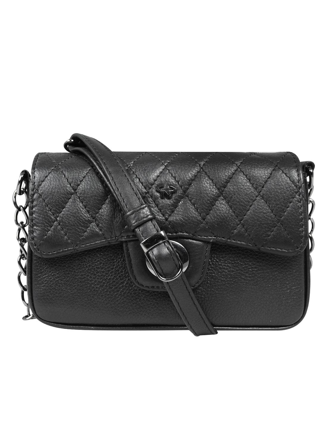 black textured regular sling bag - 18390601 - Zoom Image - 0