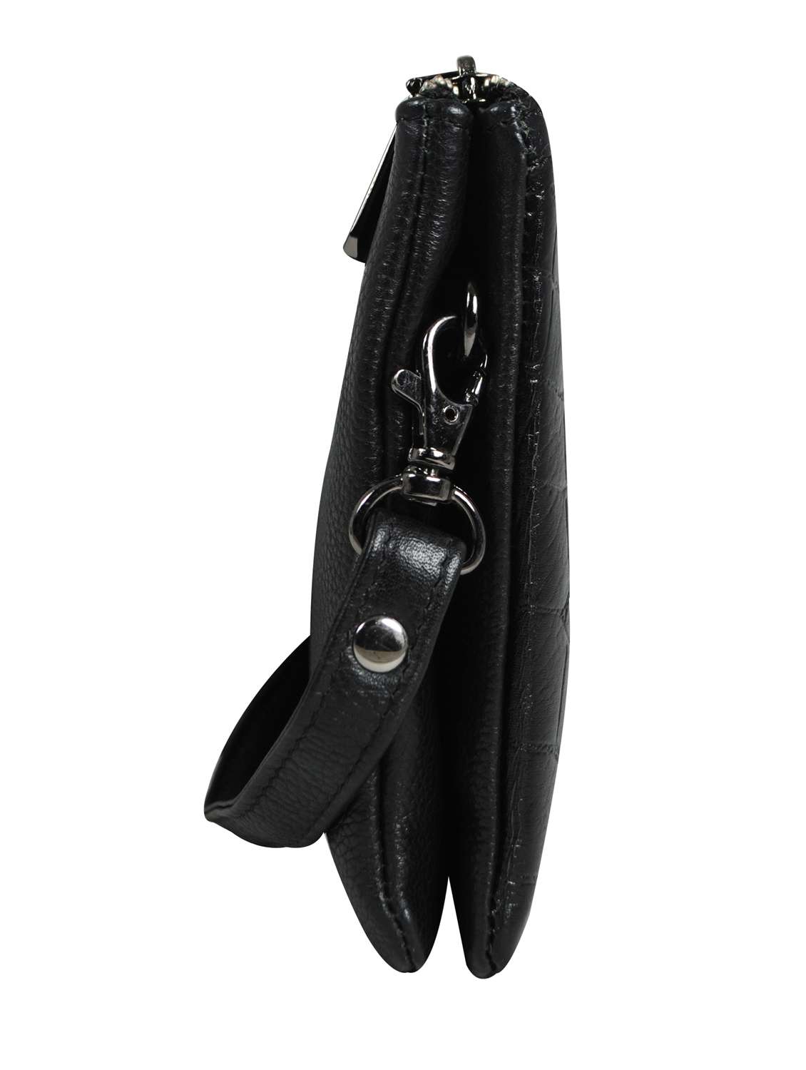 black textured regular sling bag - 18390606 -  Standard Image - 4